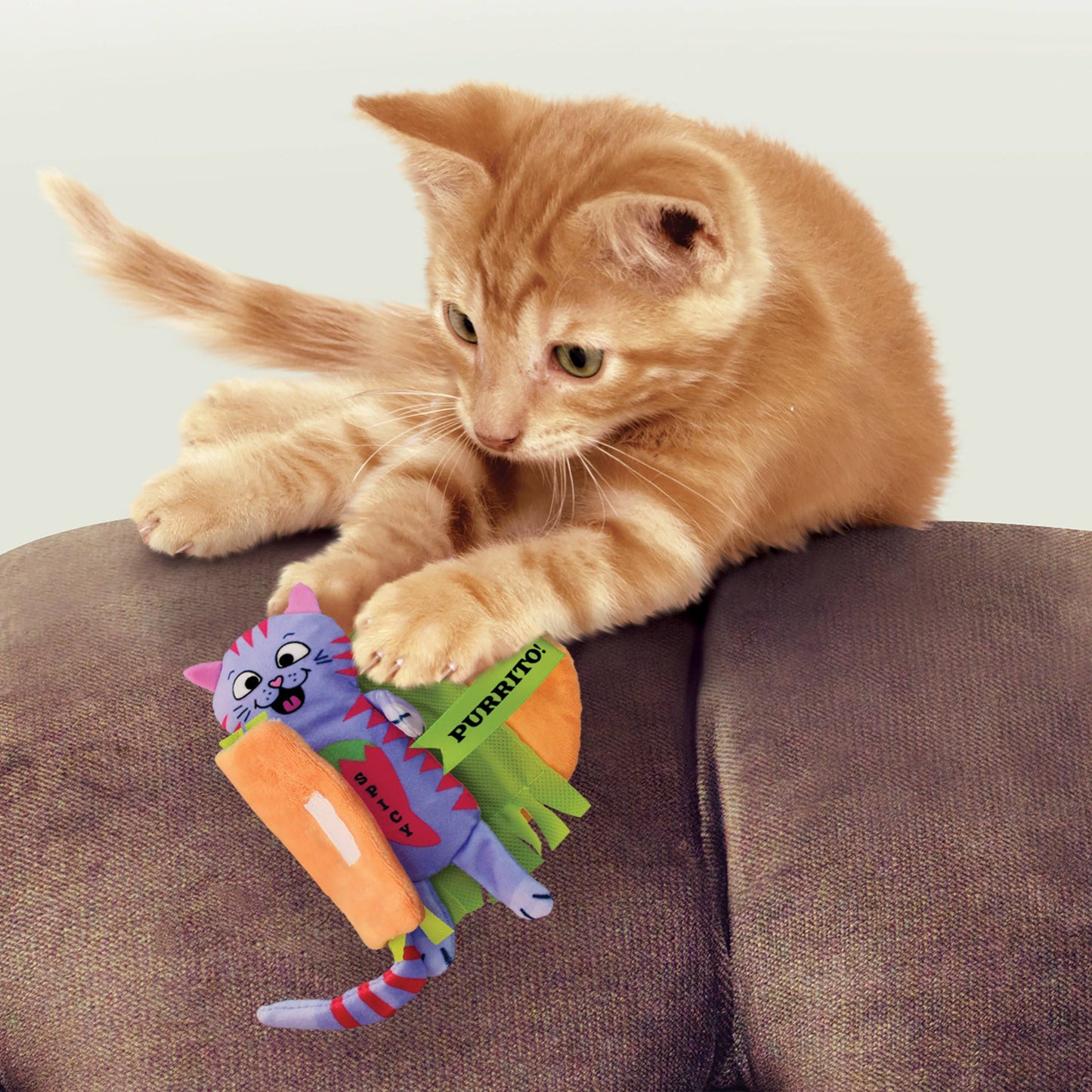 KONG® Pull-A-Partz Purrito Cat Toy | Interactive 2-in-1 Catnip & Crinkle Toy for Indoor Cats 🐱🌯