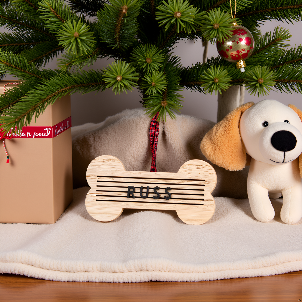 Christmas Wooden Bone Letterboard Pet Ornament