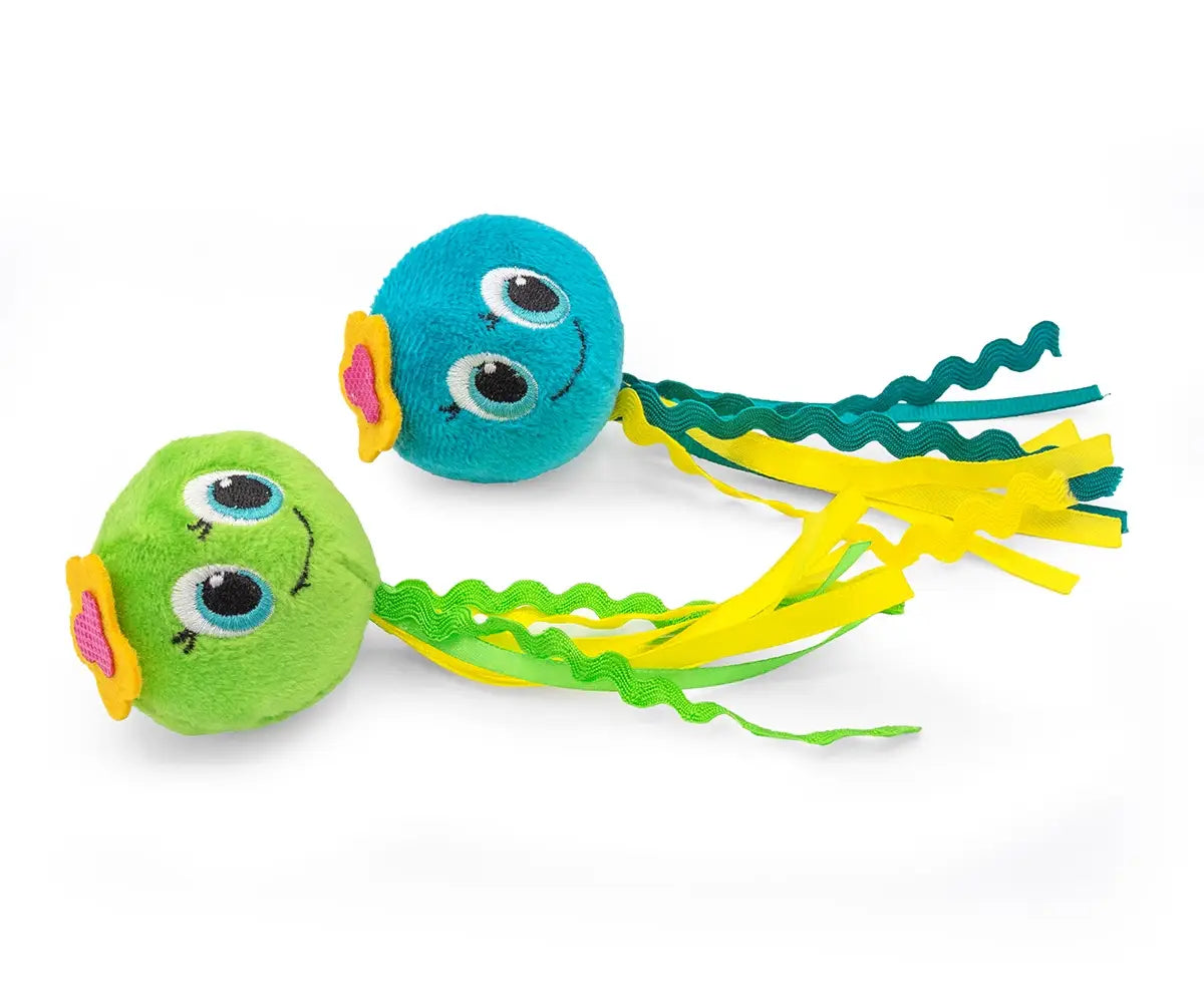 ThoozyPet Octopus Cat Toy 2-Pack | Catnip Plush Cat Toys with Ribbon Tails for Indoor Cats