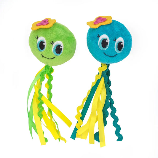 ThoozyPet Octopus Cat Toy 2-Pack | Catnip Plush Cat Toys with Ribbon Tails for Indoor Cats