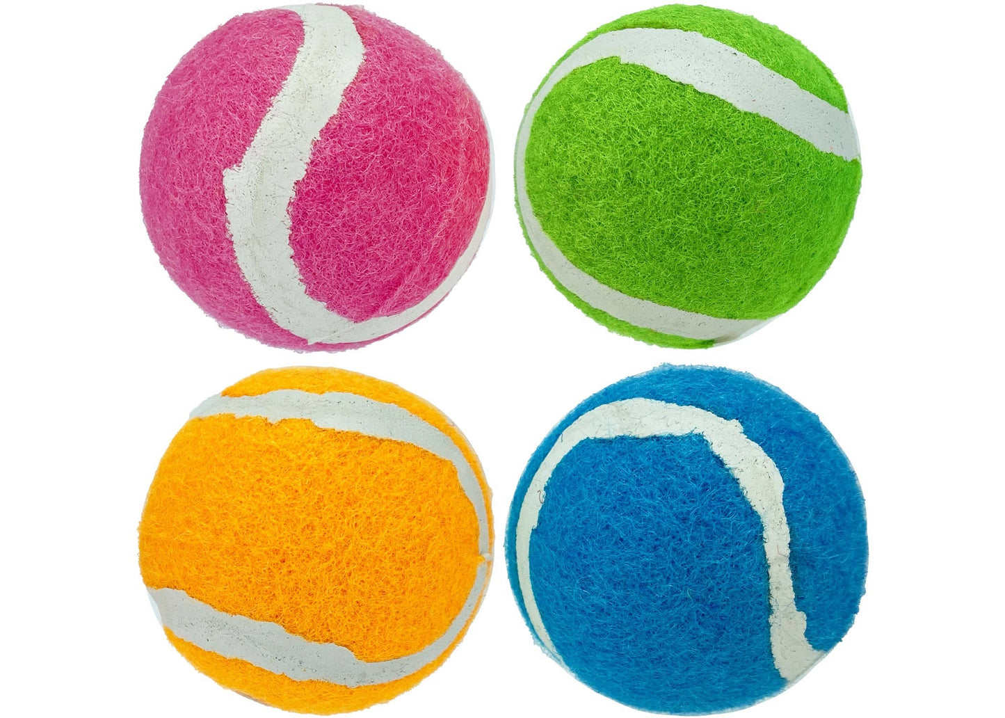 Multipet Minipet Squeaky Tennis Ball Dog Toy | Mini Fetch Toy for Small Dogs & Puppies 4pk