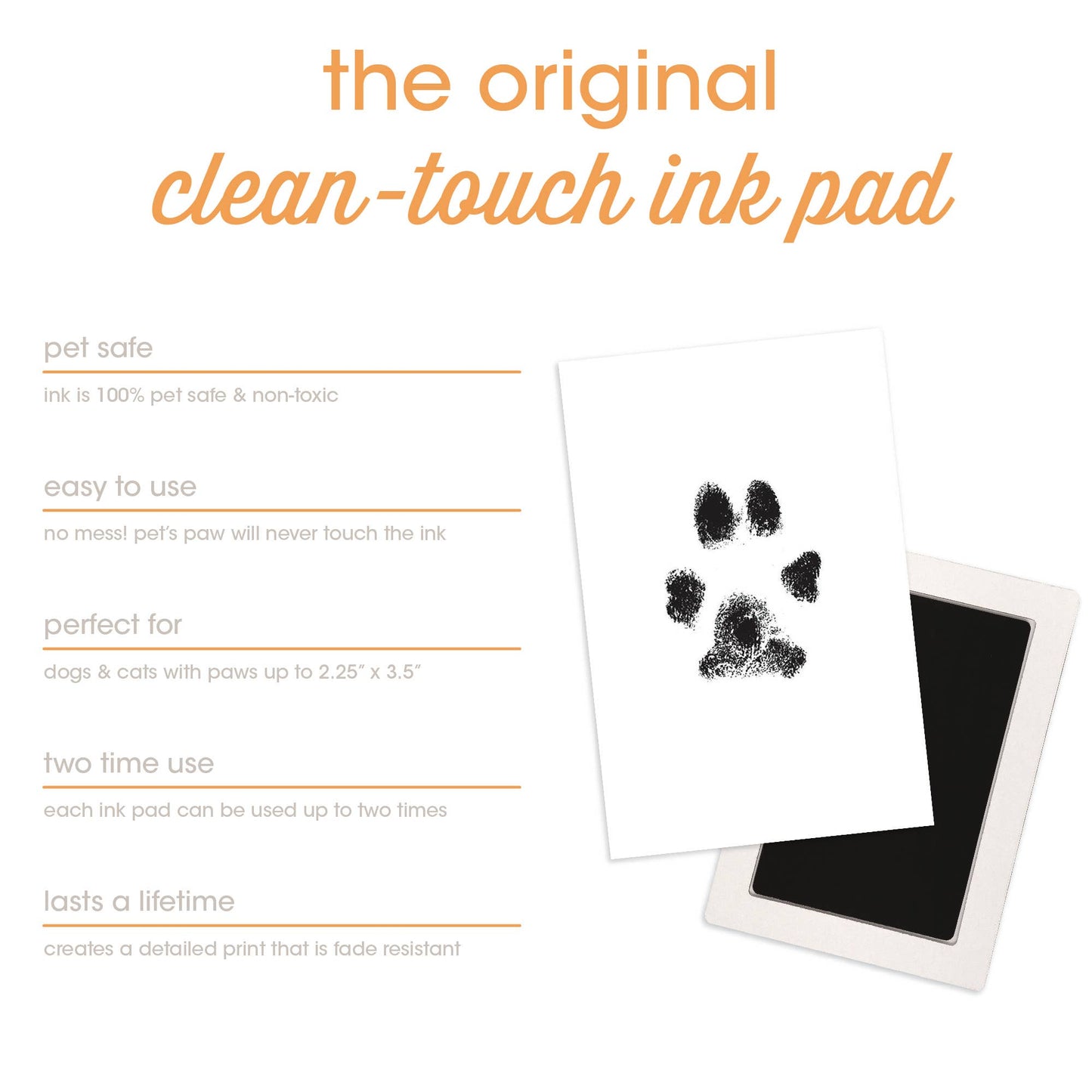 Pet Pawprints Clean - Touch Ink Pad for Dogs and Cats