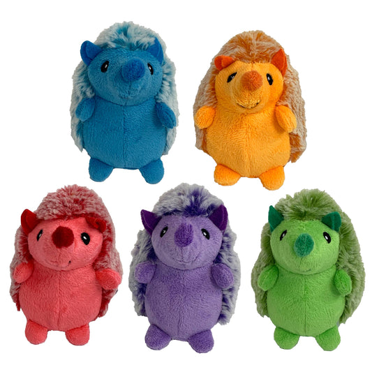 Multipet Minipet Mini Hedgehog Dog Toy | Squeaky Plush Toy for Puppies & Small Dogs (Assorted)