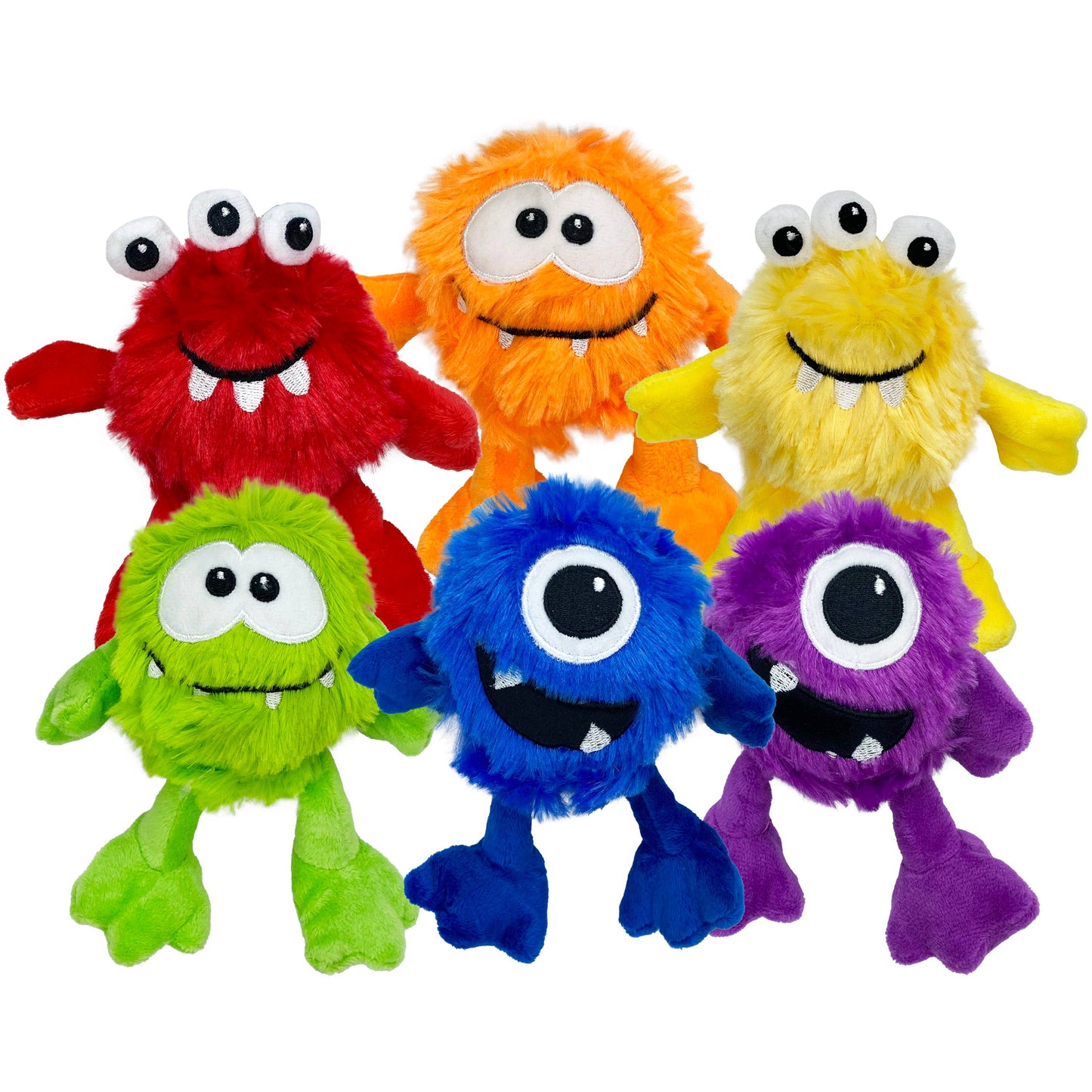 Multipet Minipet Plush Monster Dog Toy | Mini Squeaky Plush Toy for Small Dogs & Puppies (Assorted)